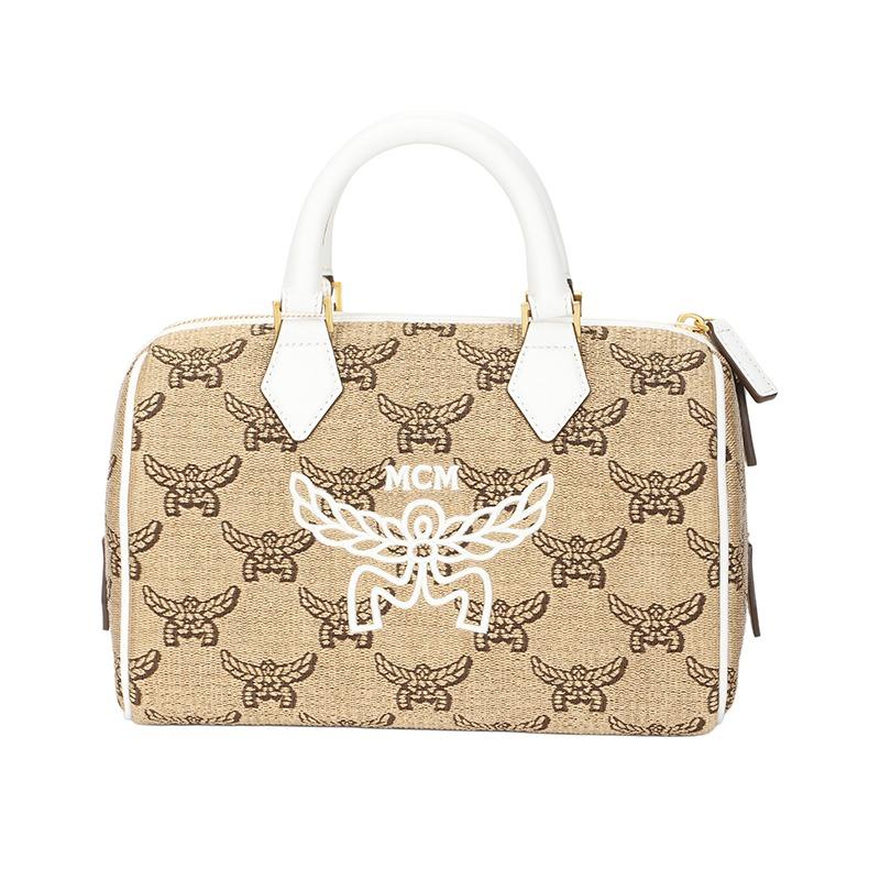 MCM Ella Printed Pattern Handbag Tote Beige MWBFSEA04IN