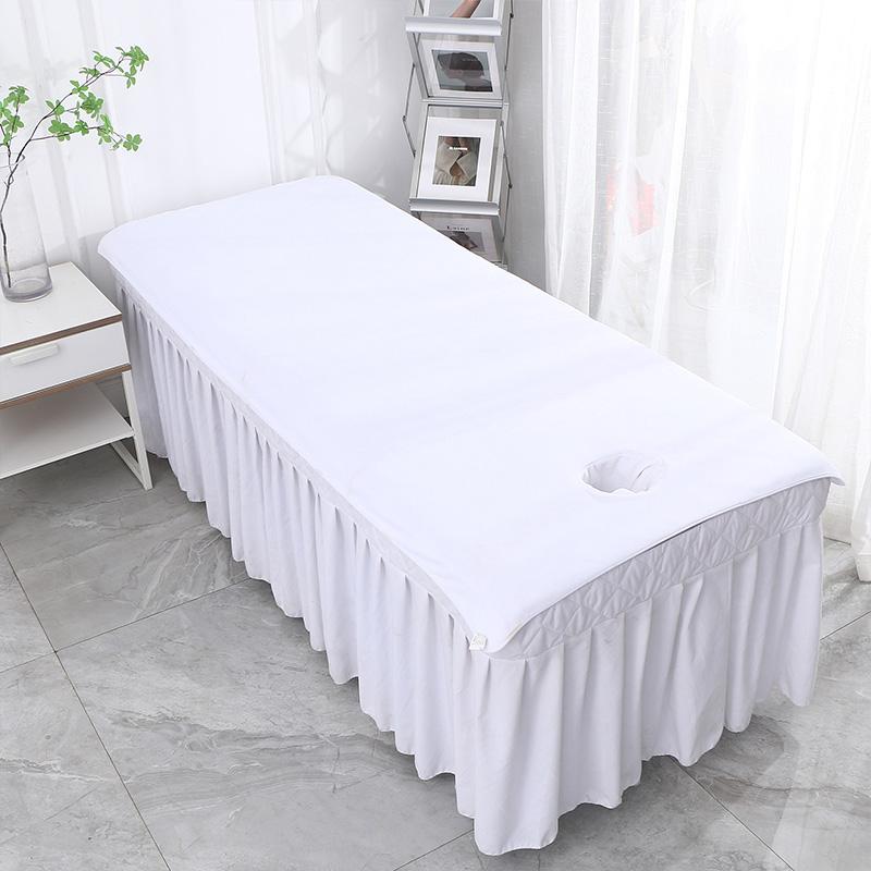 1PC Beauty Salon Bed Sheets SPA Massage Bed Cover Solid Color with Hole Thickened Velvet Towel