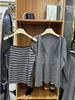 Korean College Style Striped Patchwork Two-Piece Women's Knitted Sweater
