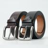 Retro New Leather Belt for Men's Genuine Leather Belt for Middle Aged and Young People with Versatile Pin Buckle Casual Trouser Belt