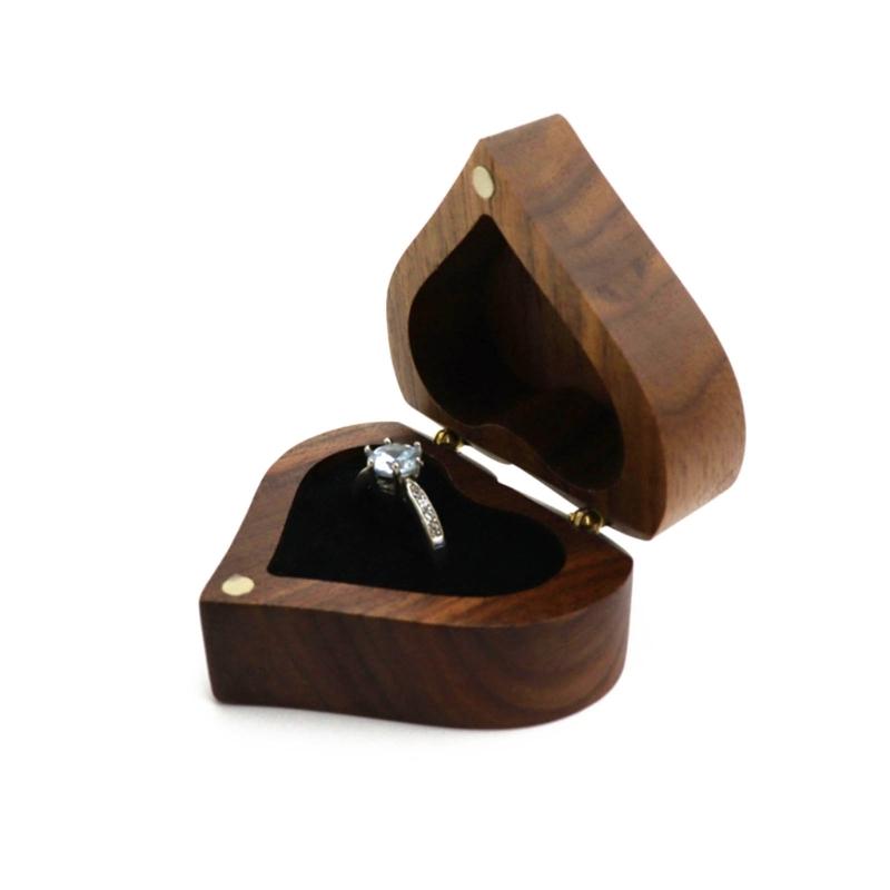 Vintage Wood Box Versatile Wedding Rings Box Charming Jewelry Presentation Box Wood Material Rings Accessories for Rings
