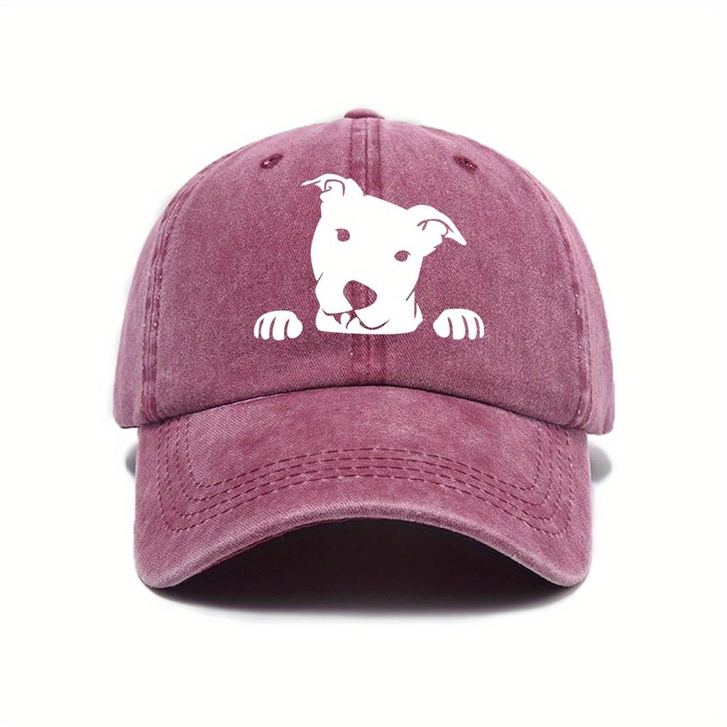 Cute Dog Print Adjustable Baseball Cap for Men and Women, Daily Casual Wear, Outdoor Travel, Sun Shading Duckbill Cap