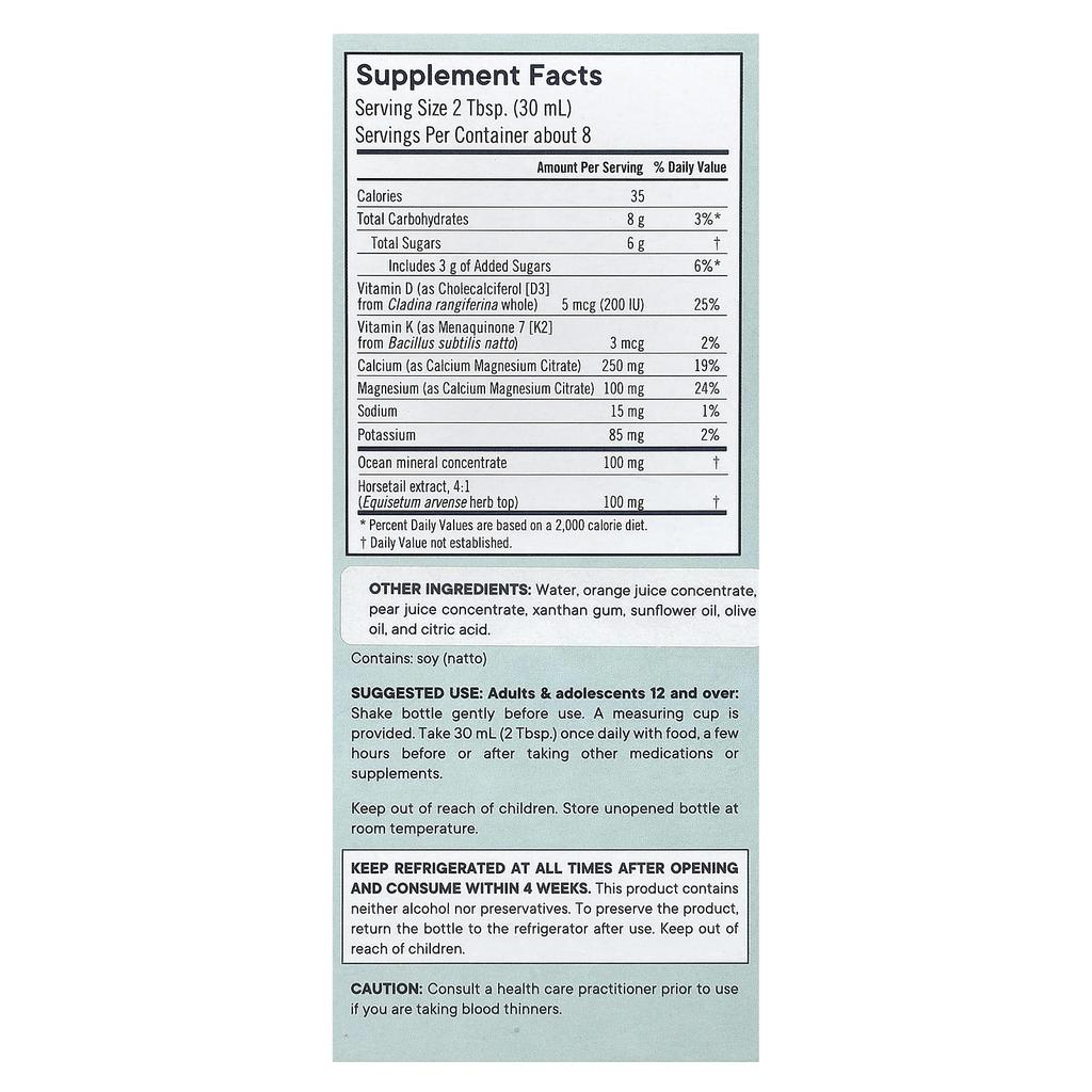 Flora Bone Health+ with Calcium, Magnesium and Vitamins D & K, Liquid, 8 Fl Oz (236ml)