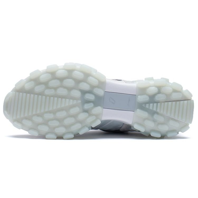 Li-Ning Overload Fabric Leather Trend Shock Absorbing Non-Slip Wear-Stick Low-Top Sports Casual Shoes Мужские кроссовки светло-серые AZGS081-2