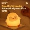 Cartoon Penguin Silicone Lamp Rechargeable LED Night Light Two-level Dimming Timer Off Sleep Light for Room Decoration