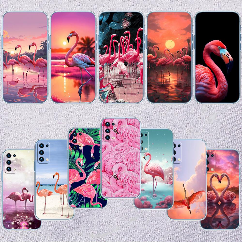 RP31 Flamingos Pink bird Transparent Phone Case for Samsung Galaxy A04 A04S A14 A23 A34 A54 M23 M33 M52 M53