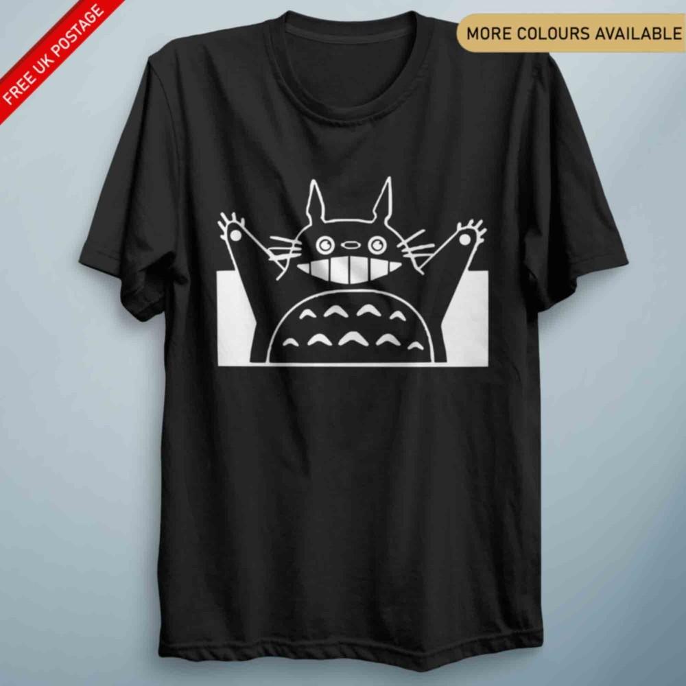Studio Ghibli Inspired Smiling TShirt Totorro Anime Miyazaki Gamer Tee