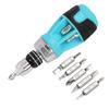 DURATECH Interchangeable Screwdriver Ratchet Quick Release Stubby Screwdriver Set, 12-in-1 Screwdriver, Type, 6-Bit Set,
