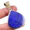 Natural Lapis Lazuli Gemstone 925 Solid Sterling Silver Gift Pendant 2.25" r9E23