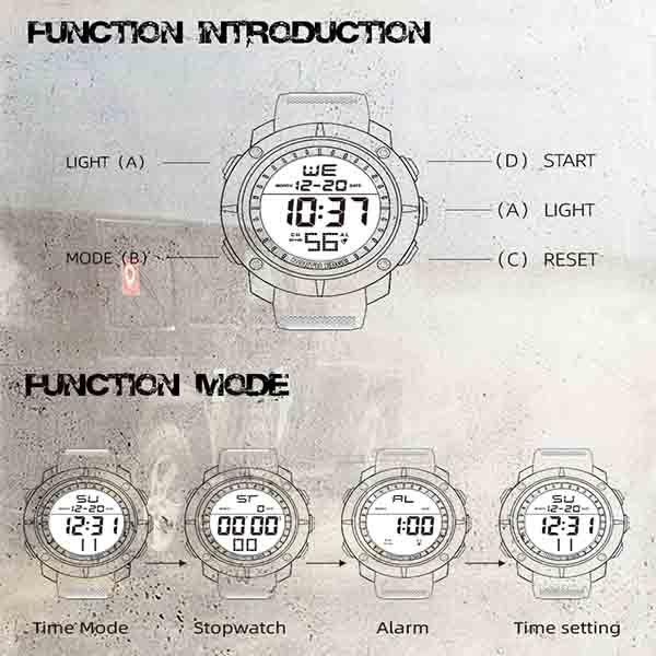 NORTH EDGE Мужские цифровые военные спортивные часы мужские 50 м водонепроницаемые