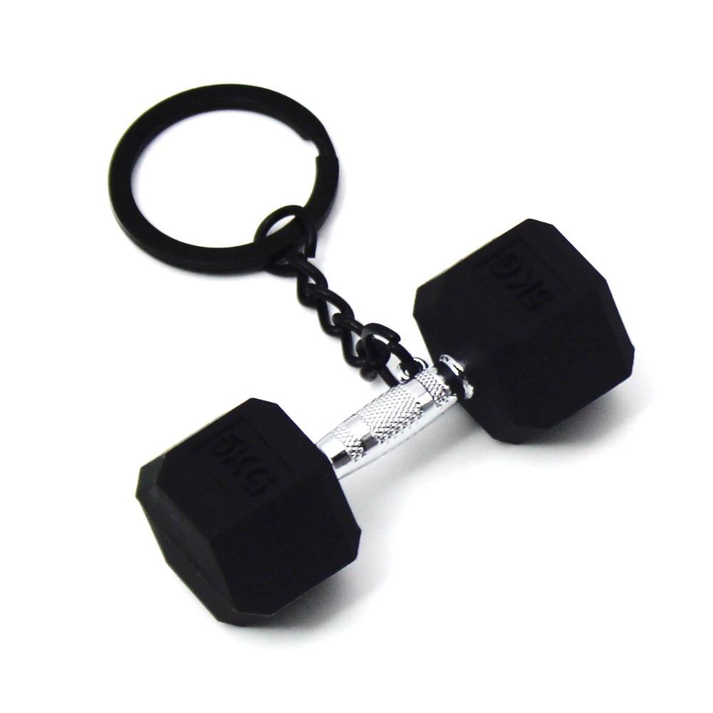 Hanging Ornament Sports Key Ring Fitness Equipment Barbell Pendant Dumbbell Keychain School Bags