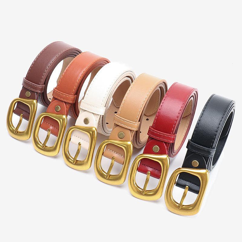 Trendy Pu Leather Waist Belt For Women With Minimalist Aesthetic And Classic Fastener