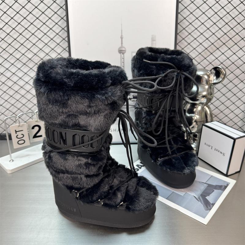 Waterproof version of gypsy moon snow boots women's winter new medium and high tube lace-up non-slip warm ski shoes