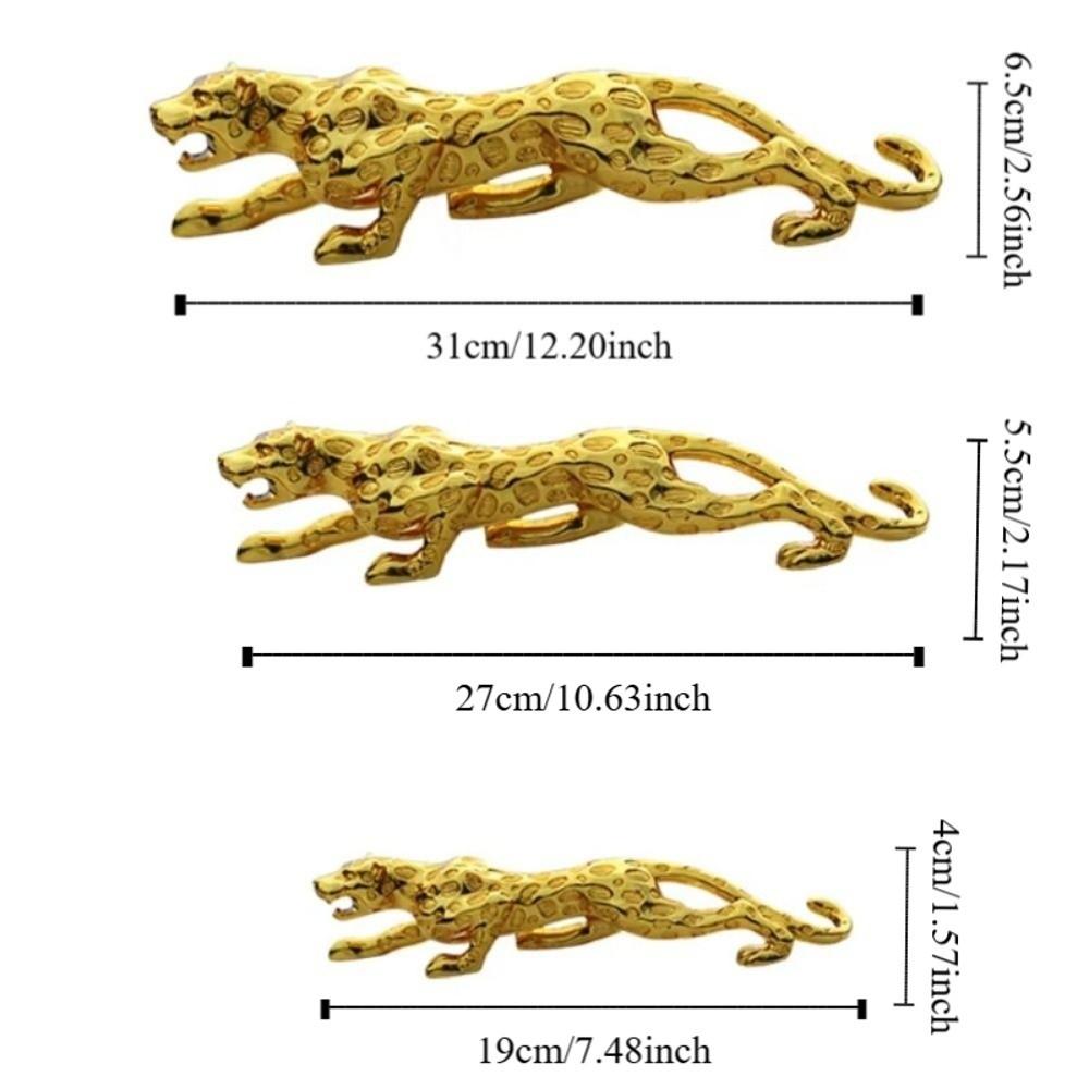 Lucky Animal Cheetah Small Statue Gold Brass Leopard Miniatures Vintage Leopard Figurines  Office