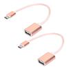 2 шт. Патч-корд Type-C USB-бокс USB-флеш-накопитель Картридер Кабель-адаптер для передачи OTG розовый