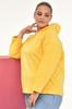 Женская стильная толстовка большого размера из флисовой ткани с капюшоном, желтая