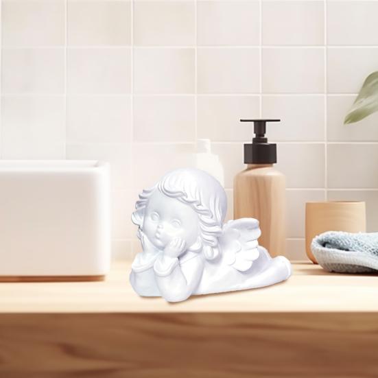 Little Angel Statue Resin Cherub Figurine Praying Angel Sculpture for Home Office Shelf Desktop Cabinet Decoration
