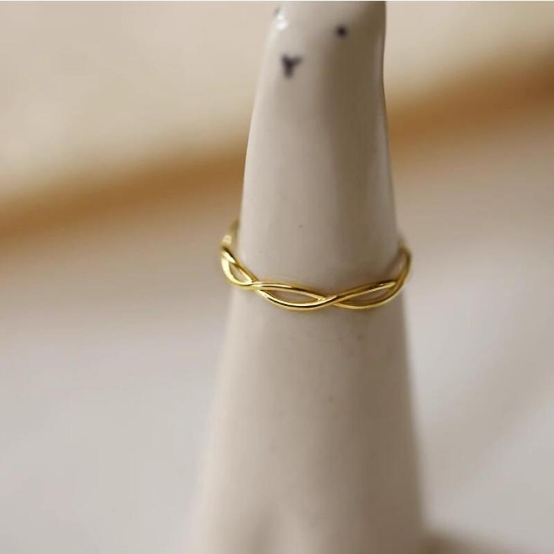 Кольцо из переплетенного серебра S925 пробы с открытым плетением, модное волнообразное кольцо из стерлингового серебра Ins Style, индивидуальный дизайн, персонализированные серебряные ювелирные изделия