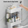 Storage Rack Toilet Tank Organizer Large Capacity Strong Load-bearing Waterproof Double Layer Design Bathroom Shampoo Rack