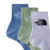 The North Face Multi Sport Cush Crew Assorted Size L Men's Socks, 3-Pair Set, Mid-Length, Logo, White/Misty Sage/Blue (Size 0OD), (NF0A882G)