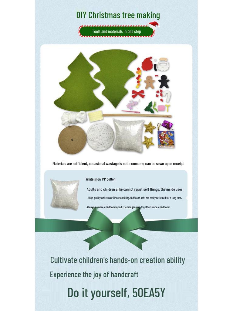 Handmade DIY Christmas Tree Decoration Kit for Kids - Tabletop Ornament Craft Set