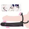 Silicone Vibrating Anal Plug, Double Penetrating Dildo with Cock Ring 10 Frequency Vibrating Ass Plug - No Battery Sex Toy