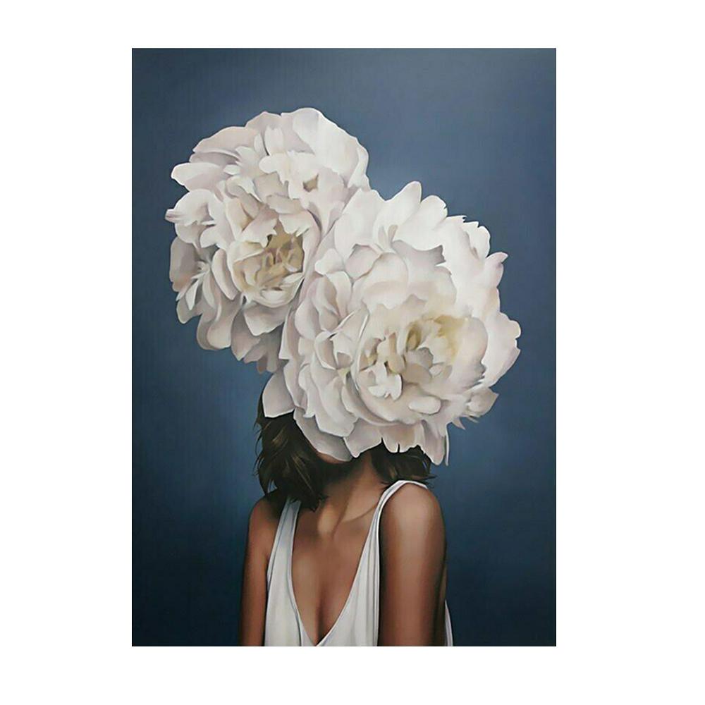 5D алмазная картина с изображением девушки и цветка, инкрустированная алмазной вышивкой крестом, круглая мозаика со стразами, полный дизайн, украшение для дома