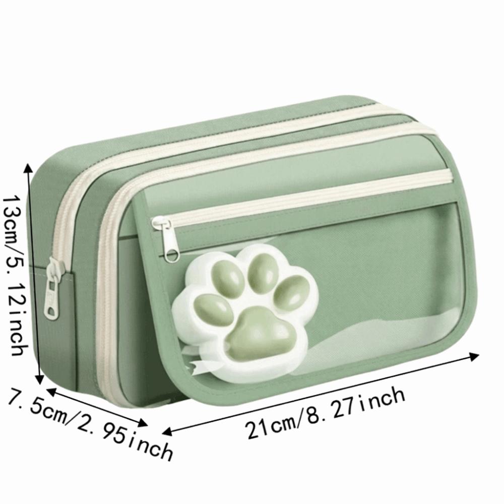 Cute Cat Paw Pencil Case 9-Layer Pen Pouch Cartoon Stationery Bag School Supplies