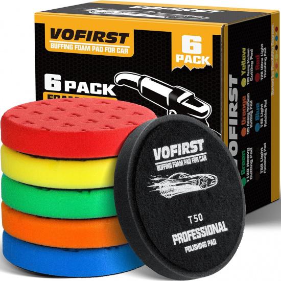 6 Pcs Buffing Polishing Pads, 5.5 Inch Buffing Pads For 5 Inch 125Mm Backing Plate Compound Buffing Sponge Pads Cutting Polishing Pad Kit For Car