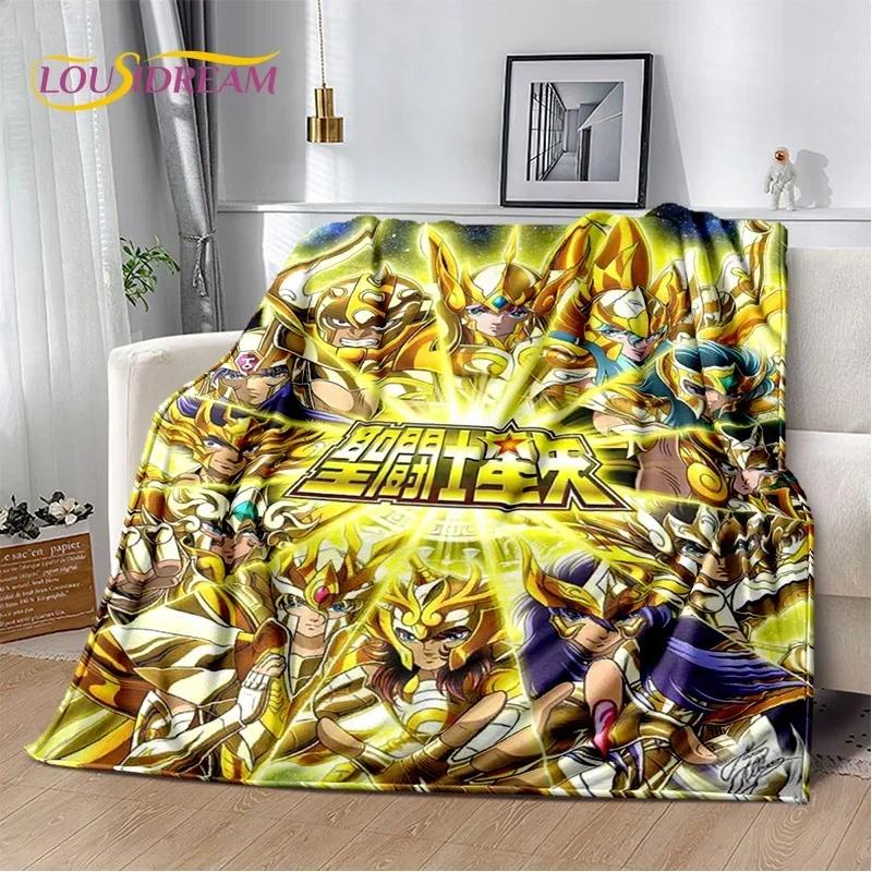 Мягкое фланелевое одеяло из мультфильма Saint Seiya 3D Retro для кроватей, диванов, пикников, пледов для отдыха на свежем воздухе, подарков