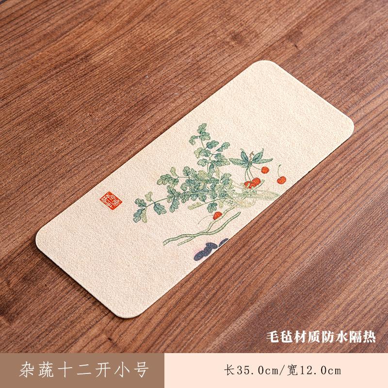 Разные овощи Двенадцать отверстий Прямоугольные подставки для чайного столика Дзен Подставка под напитки Салфетка для обеденного стола Китайский чайный сервиз Ремесло