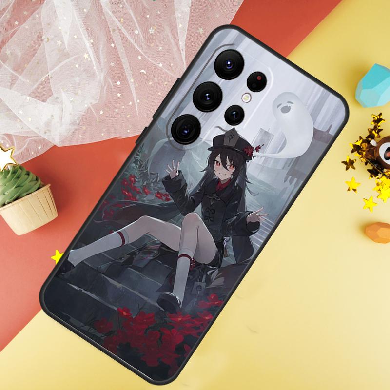 Чехол для телефона Genshin Impact Чжун Ли Ху Тао Для Samsung Galaxy S26 S25 Ultra S23 S21 S20 S22 S24 FE S10 Plus Чехол Coque