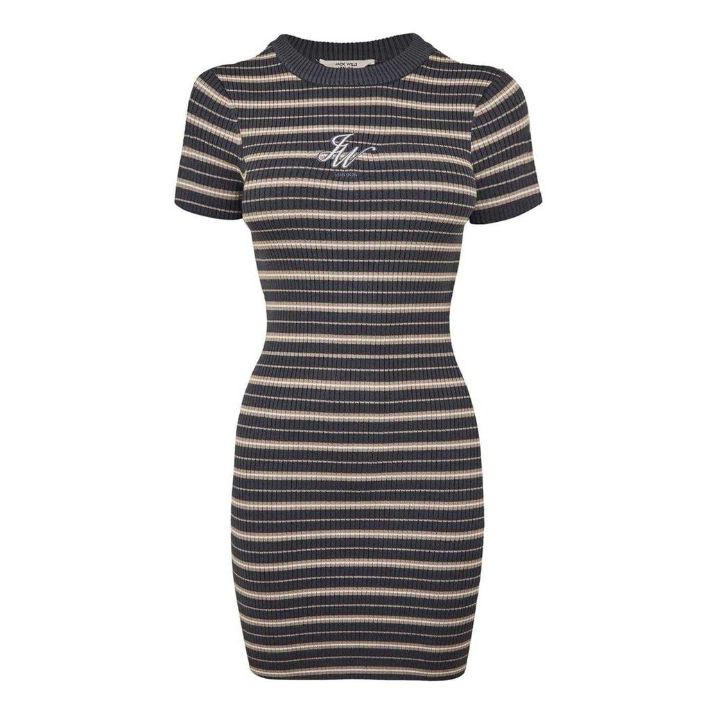 Jack Wills Womens/Ladies Striped Ribbed Bodycon Dress