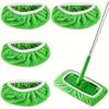 Reusable Mop Replacement Pad Set (4pcs Green), Washable & Durable, High Absorbency for Dry/Wet Cleaning, All - Season Mop Accessories