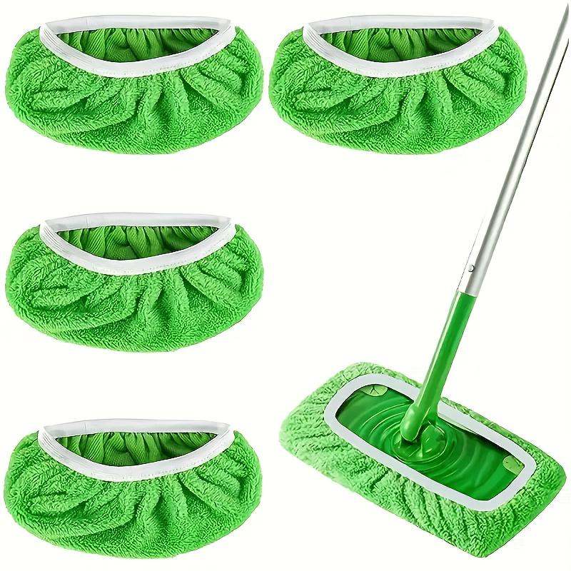 Reusable Mop Replacement Pad Set (4pcs Green), Washable & Durable, High Absorbency for Dry/Wet Cleaning, All - Season Mop Accessories