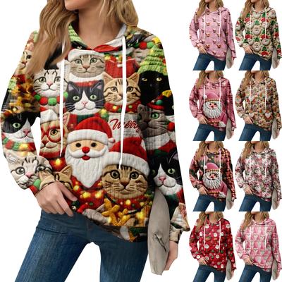 Толстовки для женщин оверсайз зимние милые свитшоты пуловер трендовая осенняя одежда