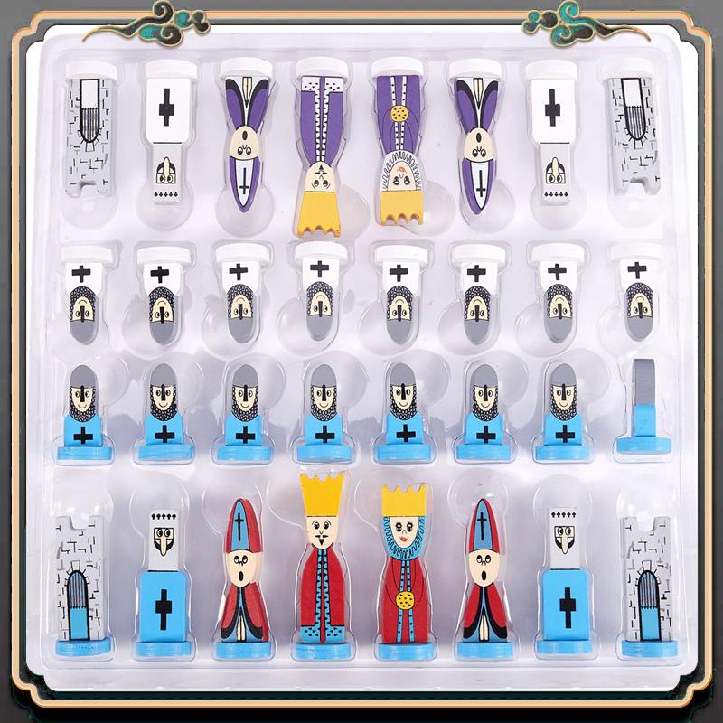 Премиальные 2X Деревянные Шахматы Детские Подарки Мультяшное Моделирование Шахматные Игрушки