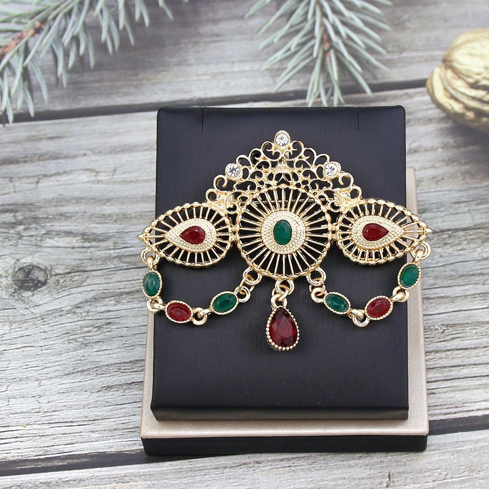 Women's Brooch Gold Crystal Jewelry Brown Brooch Bridal Dress Brooch