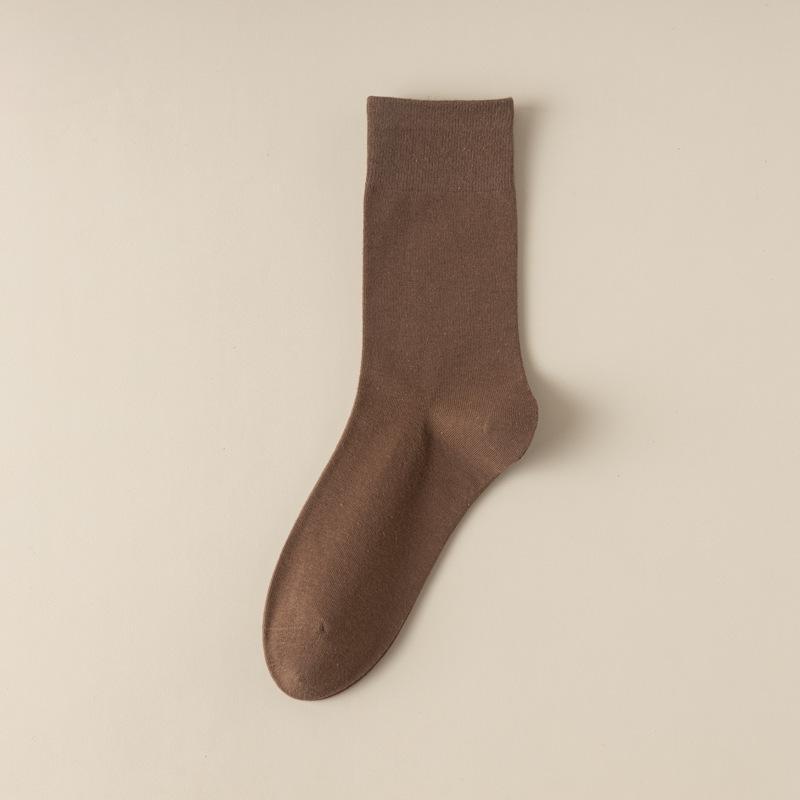 Женские хлопковые носки, однотонные, средней длины, универсальные, ворсистые, без каблука, женские носки с отворотами