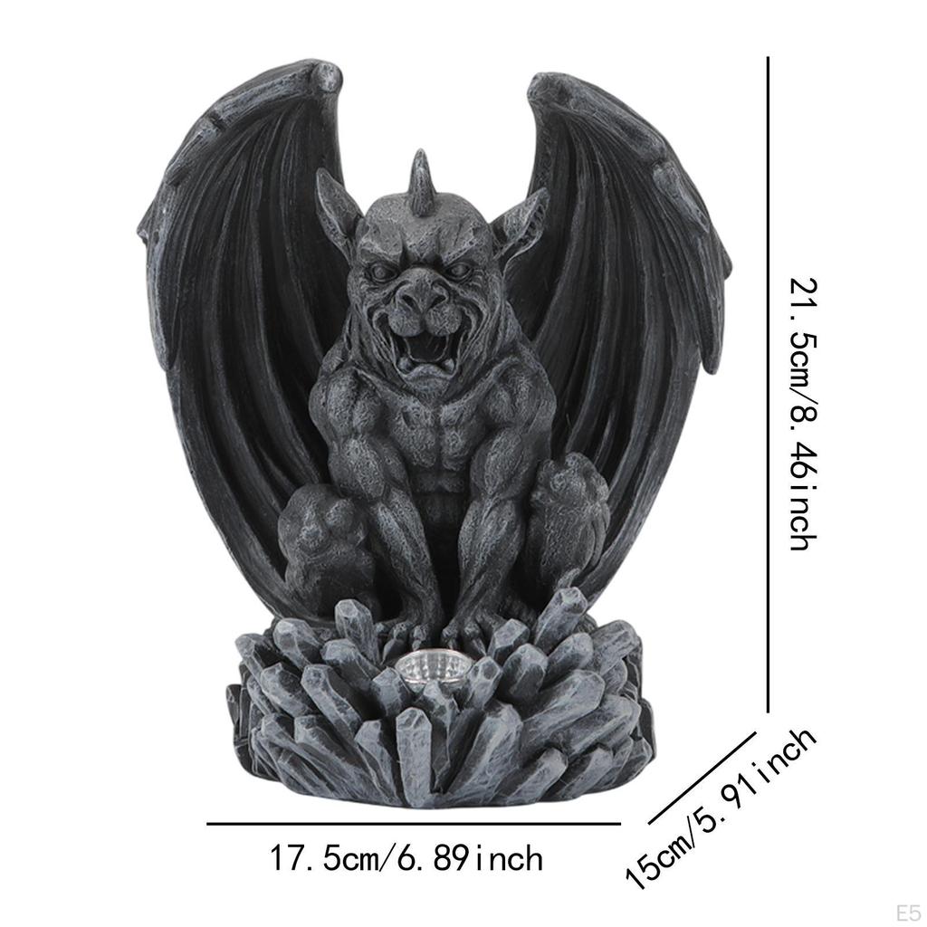 Садовая статуя с солнечным светом, скульптура горгульи, готическое всепогодное украшение, освещение для заднего двора