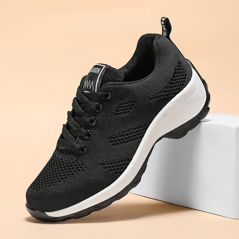 2024 женские повседневные кроссовки для бега на открытом воздухе, противоскользящие модные летние кроссовки на платформе со шнуровкой, дышащая сетчатая прогулочная вулканизированная обувь