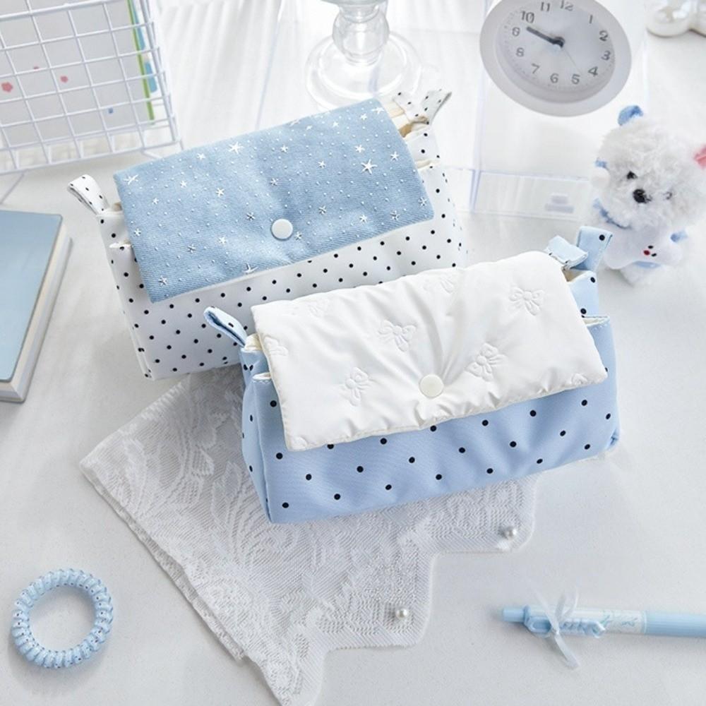 Pencil Pouch Polka Dot Pencil Case Large Capacity Y2K Star Bow Stationery Bag School Supplies