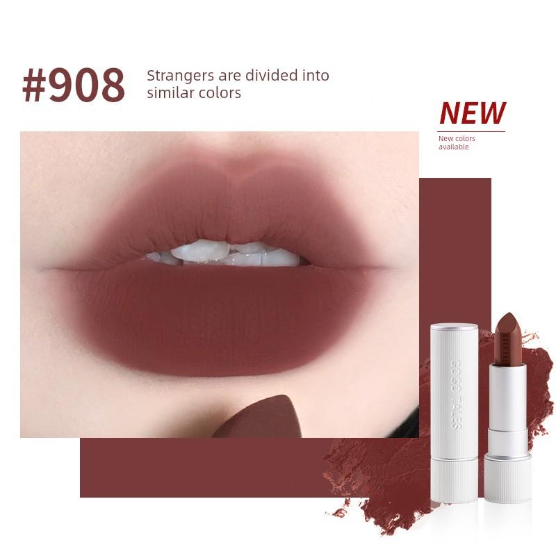 Gogotales Gogogo Dance Stripes Autumn Winter Retro Lipstick Soft Mist Velvet Caramel Chestnut Color Affordable Student