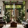 2-piece HD Digital Green Color Nature Scenery Fresh Curtains Home Decorating Style Decoration Living Room Bedroom Through the Ro