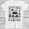 Shark Faces Marine Sea Life Music Fashion Top Retro Cool Gift Tee T Shirt 7099
