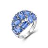 925 Sterling Silver Big Ring with Natural Blue Kyanite Oval 5*7mm Gemstones Fine Jewelry for Women Nice Gift