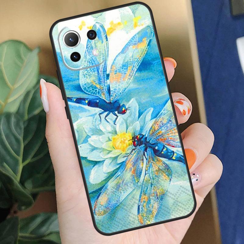 Роскошный чехол-стрекоза для Xiaomi 15 14 Ultra 13T 14T 15T Pro 17 Pro Max POCO X7 X5 X6 F5 F6 F7 F8 Pro Coque