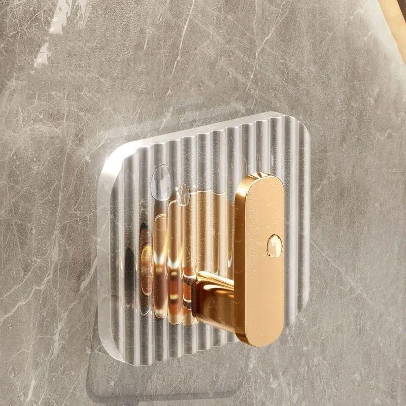 Акриловые крючки для ванной комнаты прозрачные золотые настенные крючки роскошные держатели для ключей и сумок без перфорации домашняя организация и хранение органайзер для ванной