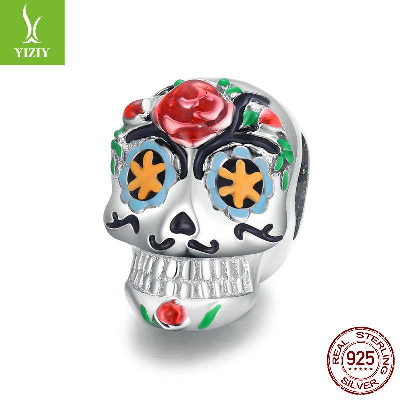 Halloween Bracelet Beaded 925 Silver, Diablo Festival Diy Bead Loose Bead Accessories