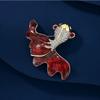 Изысканная и милая брошь в виде золотой рыбки, высококлассная женская брошь в виде цветка кои на удачу, нишевый дизайн